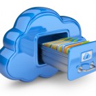 File storage in cloud. 3D computer icon isolated on whiteFile storage in cloud. 3D computer icon isolated on white